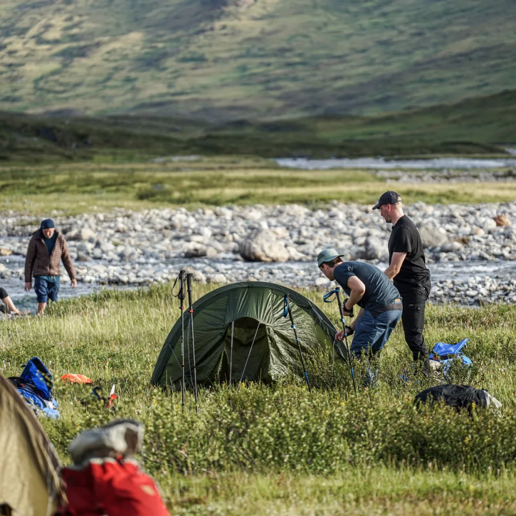 tentcamp during mountainhike